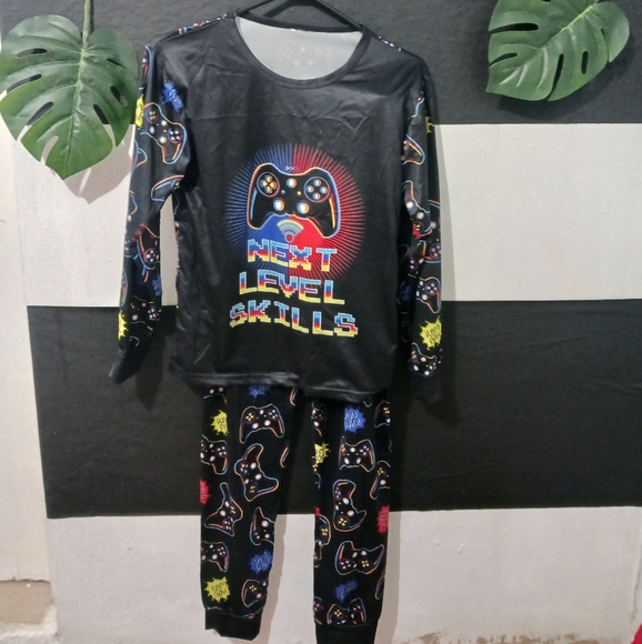 Boy Gamer Level Black Colorful pajama set - Picture 3 of 15